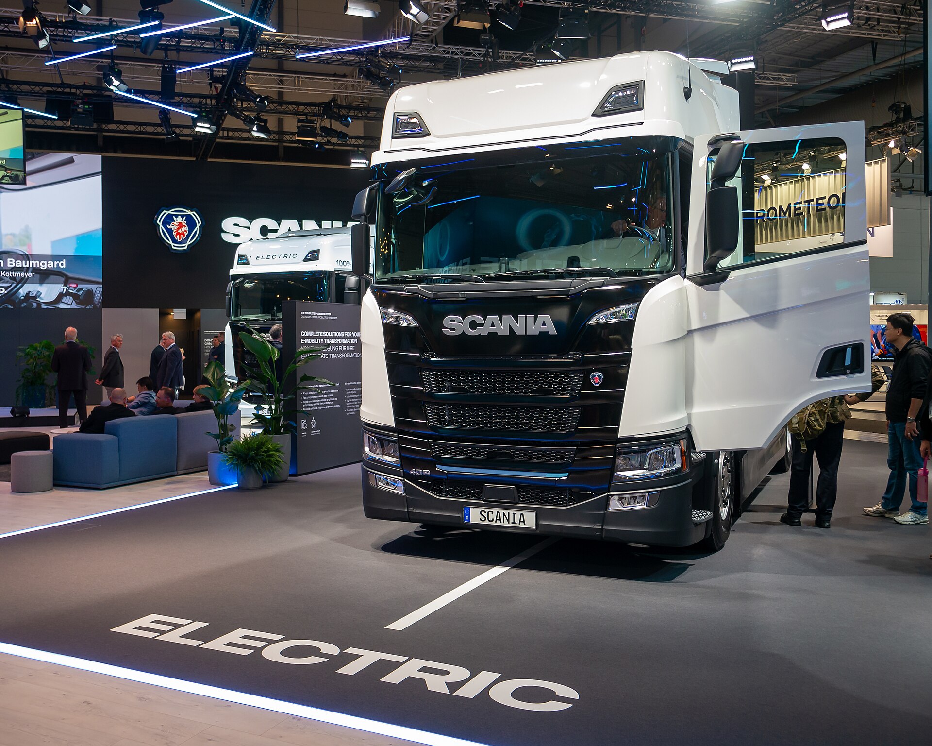 White Scania R-series heavy truck