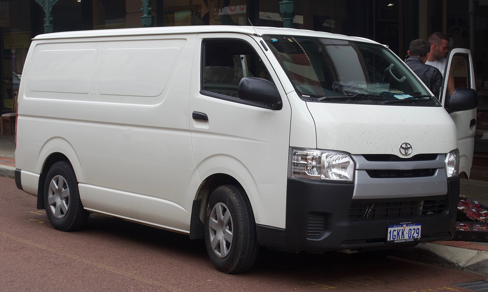 White Toyota Hiace cargo van