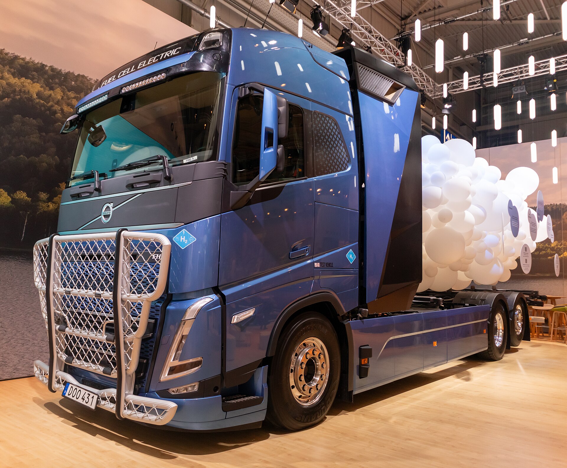 Blue Volvo FH heavy-duty truck